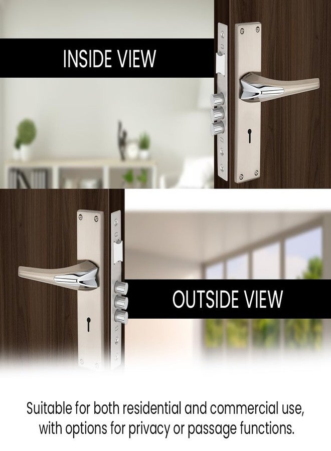 لينك قفل نقر Link Duke | للأبواب الرئيسية والداخلية في المساحات السكنية والتجارية | طقم مقبض متين 8 بوصات مع إمكانية الوصول بالمفتاح من كلا الجانبين، 3 مفاتيح، جسم قفل بستة أذرع | تشطيب من الفولاذ المقاوم للصدأ | ضمان لمدة عامين - Image 3